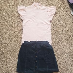 Janie & Jack Top w/ Gymboree Corduroy Skirt Set
